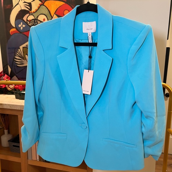 NEW WITH TAGS! Cinq a Sept Petite Khloe Blazer in Cyan - Picture 5 of 9